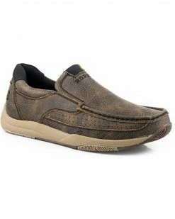 Roper Men's Ulysses Slip-On Casual Swifter Shoes - Moc Toe Brown