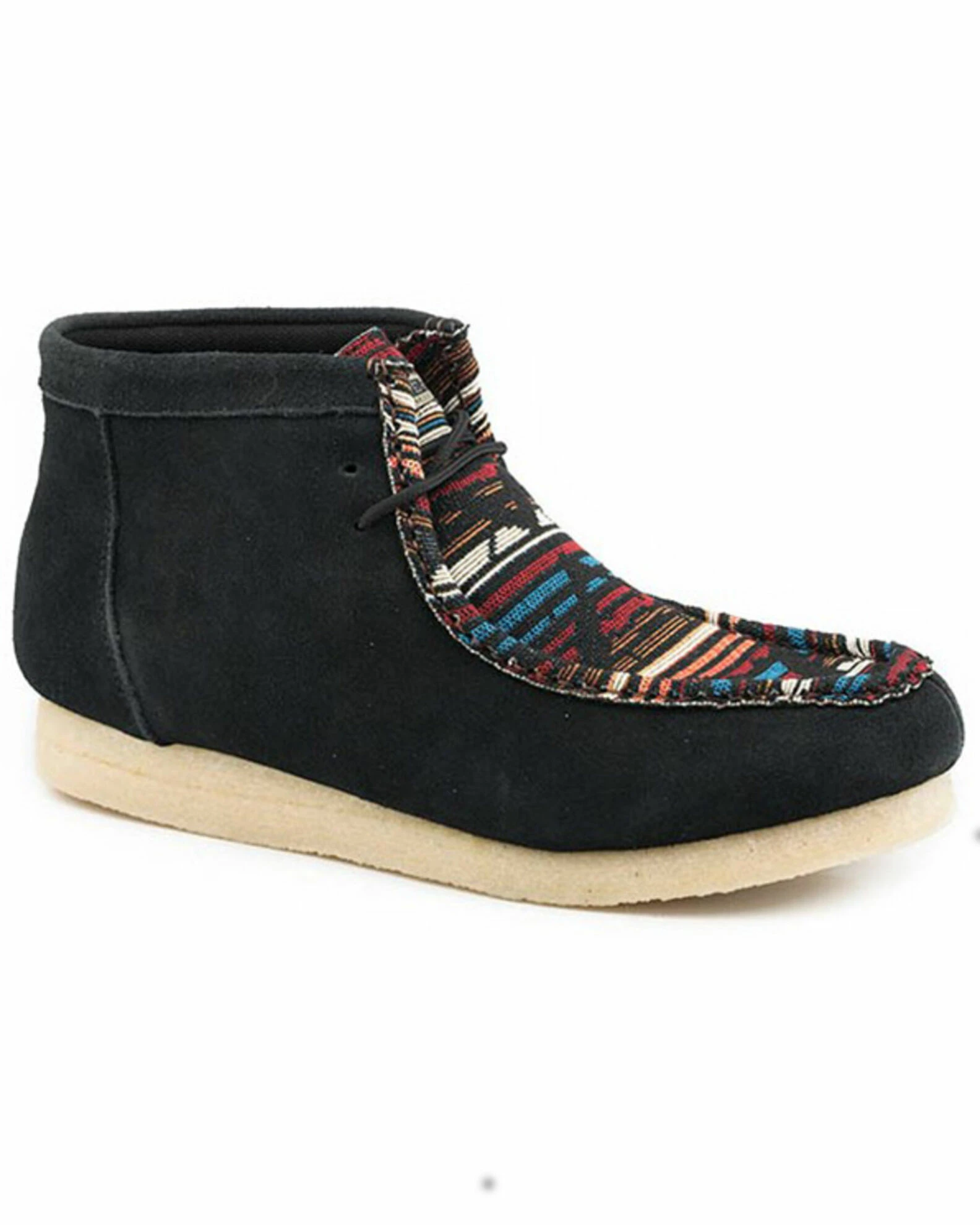 Roper Men's Gum Sticker Southwestern Vamp Casual Slip-On Chukka Shoes - Moc Toe 3 Roper Men's Gum Sticker Southwestern Vamp Casual Slip-On Chukka Shoes - Moc Toe