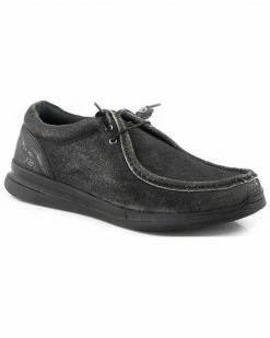 Roper Men's Chillin Low Eyelet Chukka Lace-Up Casual Shoes - Moc Toe Black