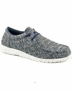 Roper Men's Hang Loose Low Lace-Up Casual Chukka Shoes - Moc Toe  Blue