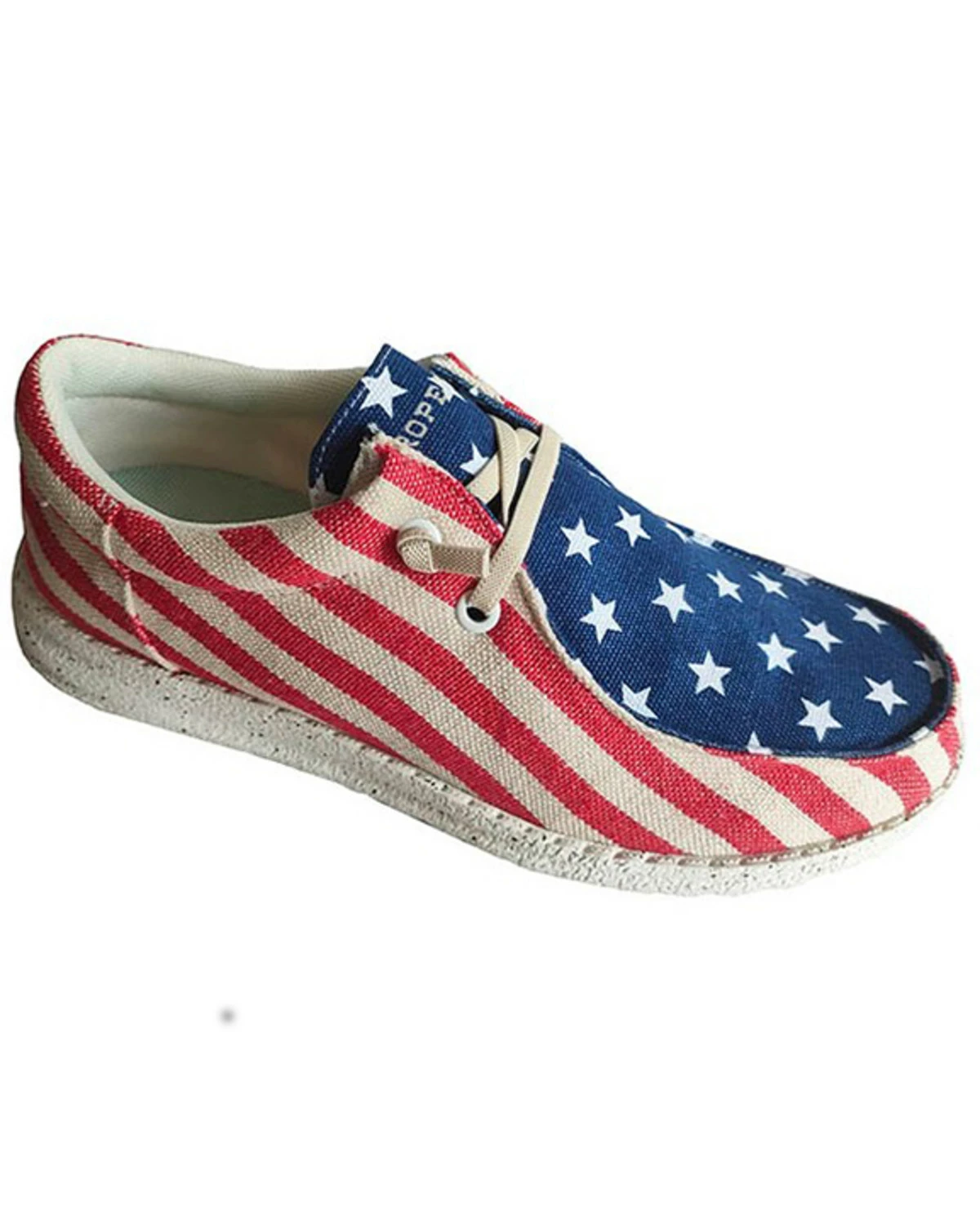 Roper Men's Hang Loose Flag Print Casual Lace-Up Chukka Shoes - Moc Toe Red 4 Roper Men's Hang Loose Flag Print Casual Lace-Up Chukka Shoes - Moc Toe Red - Image 2