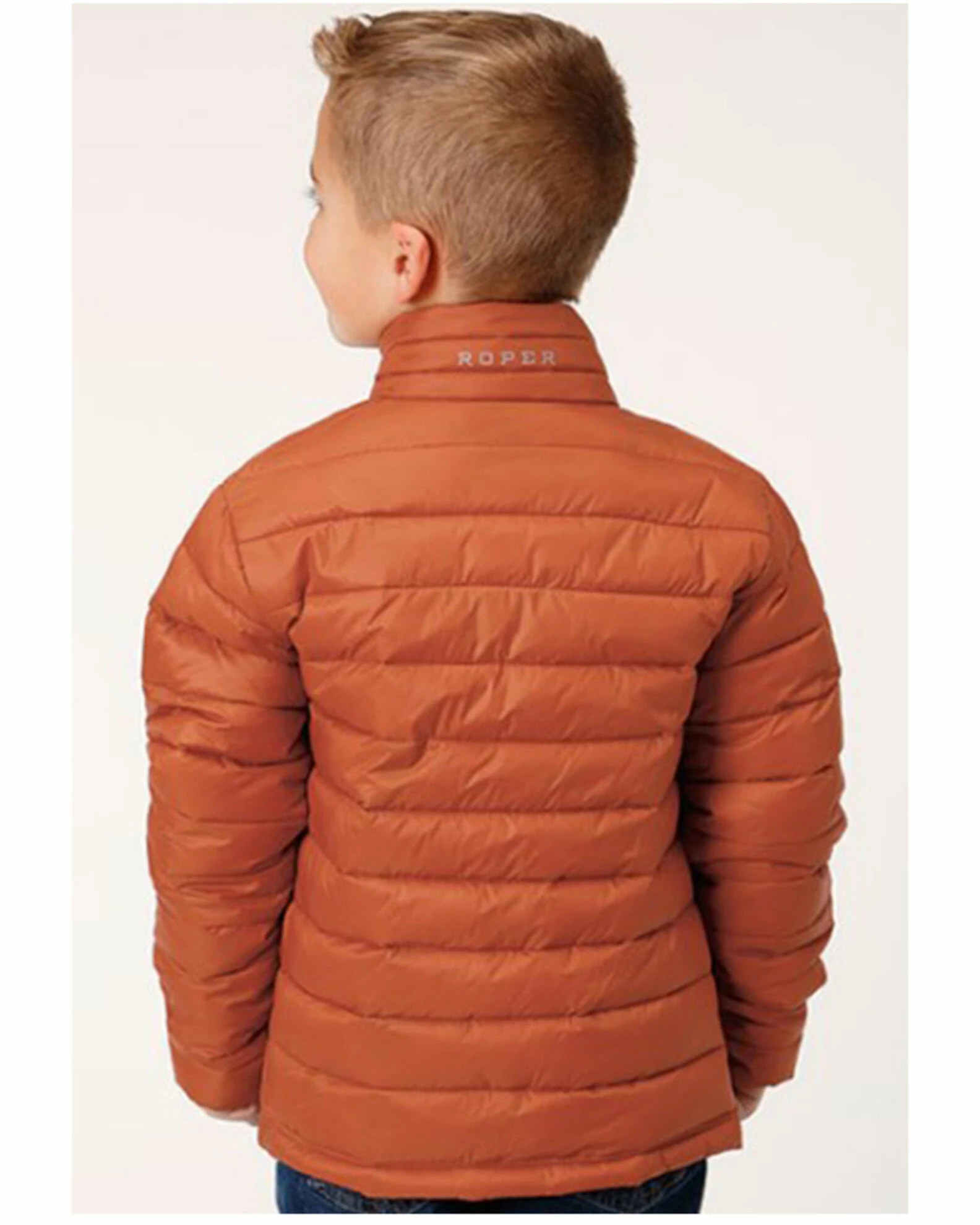 Roper Boys' Quilted Parachute Puffer Jacket Orange 4 Roper Boys' Quilted Parachute Puffer Jacket Orange - Image 2