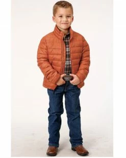 Roper Boys' Quilted Parachute Puffer Jacket Orange 8 Roper Boys' Quilted Parachute Puffer Jacket Orange -Roper Shop 2000379153 800 P3