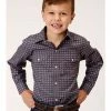 Roper Boys' Amarillo Geo Print Long Sleeve Western Snap Shirt Grey 2 Roper Boys' Amarillo Geo Print Long Sleeve Western Snap Shirt Grey -Roper Shop 2000379163 020 P1
