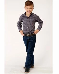 Roper Boys' Amarillo Geo Print Long Sleeve Western Snap Shirt Grey 8 Roper Boys' Amarillo Geo Print Long Sleeve Western Snap Shirt Grey -Roper Shop 2000379163 020 P3