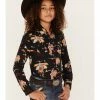 Roper Karman Girls' Cowboy Print Long Sleeve Western Snap Shirt Black 1 Roper Karman Girls' Cowboy Print Long Sleeve Western Snap Shirt Black -Roper Shop 2000379168 001 P1
