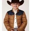 Roper Boys' Color Block Quilted Puffer Jacket Brown 1 Roper Boys' Color Block Quilted Puffer Jacket Brown -Roper Shop 2000379269 200 P1