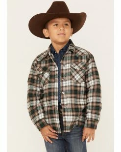 Roper Boys' Plaid Print Long Sleeve Flannel Shacket Brown 12 Roper Boys' Plaid Print Long Sleeve Flannel Shacket Brown -Roper Shop 2000379347 200 P1 1