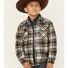 Roper Boys' Plaid Print Long Sleeve Flannel Shacket Brown 1 Roper Boys' Plaid Print Long Sleeve Flannel Shacket Brown -Roper Shop 2000379347 200 P1