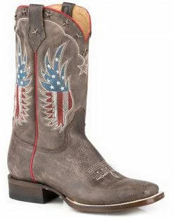 Roper Women's Winged American Flag Western Boots - Square Toe