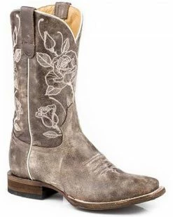 Roper Women's Desert Rose Floral Shaft Western Boots - Square Toe 