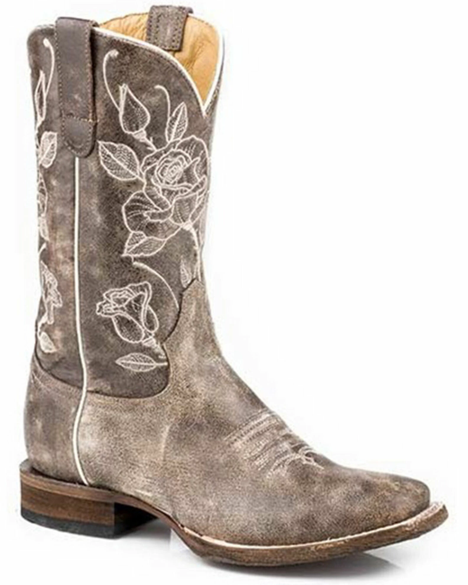 Roper Women's Desert Rose Floral Shaft Western Boots - Square Toe 3 Roper Women's Desert Rose Floral Shaft Western Boots - Square Toe