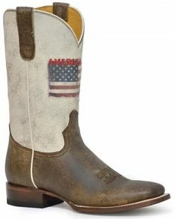 Roper Women's America Strong Printed Flag Western Boots - Square Toe 