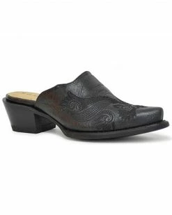 Roper Women's Mary Free Flow Embroidered Mules - Snip Toe Black