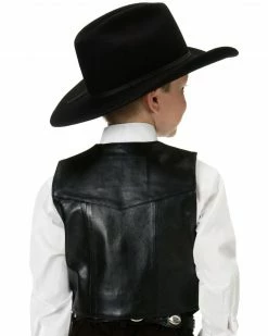 Roper Kids' Lambskin Leather Vest - 7-14 For Boys' Black -Roper Shop 266621 89 P2