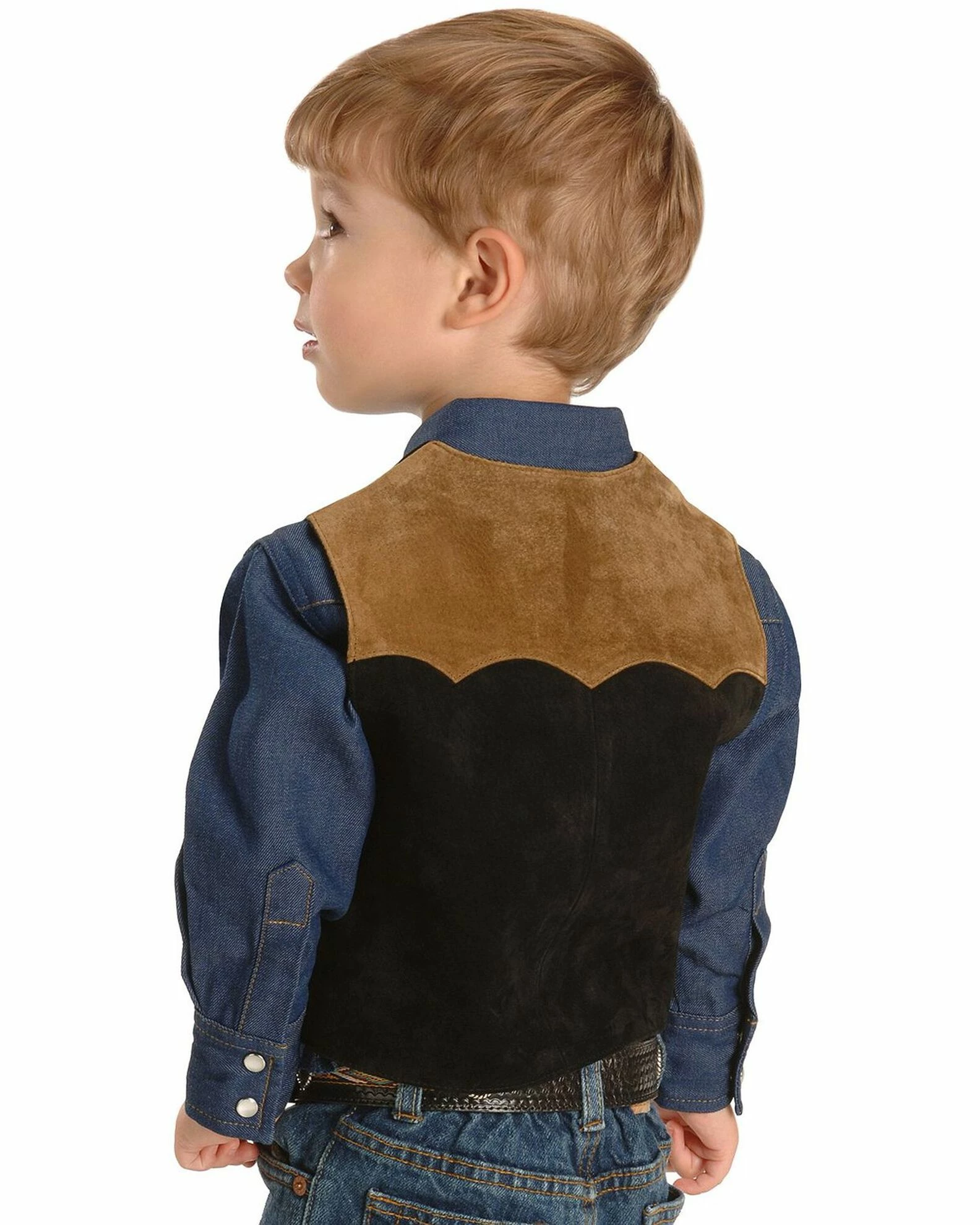Roper Boys' Western Suede Vest - 7-12 Black 4 Roper Boys' Western Suede Vest - 7-12 Black - Image 2