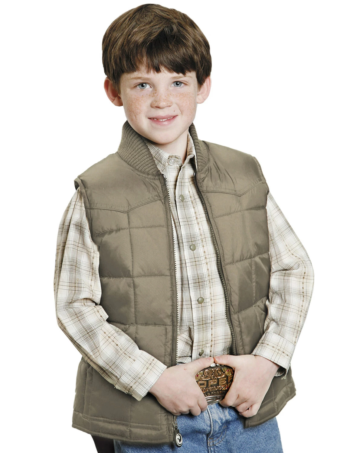 Roper Boys' Rangegear Quilted Nylon Vest Brown 4 Roper Boys' Rangegear Quilted Nylon Vest Brown - Image 2