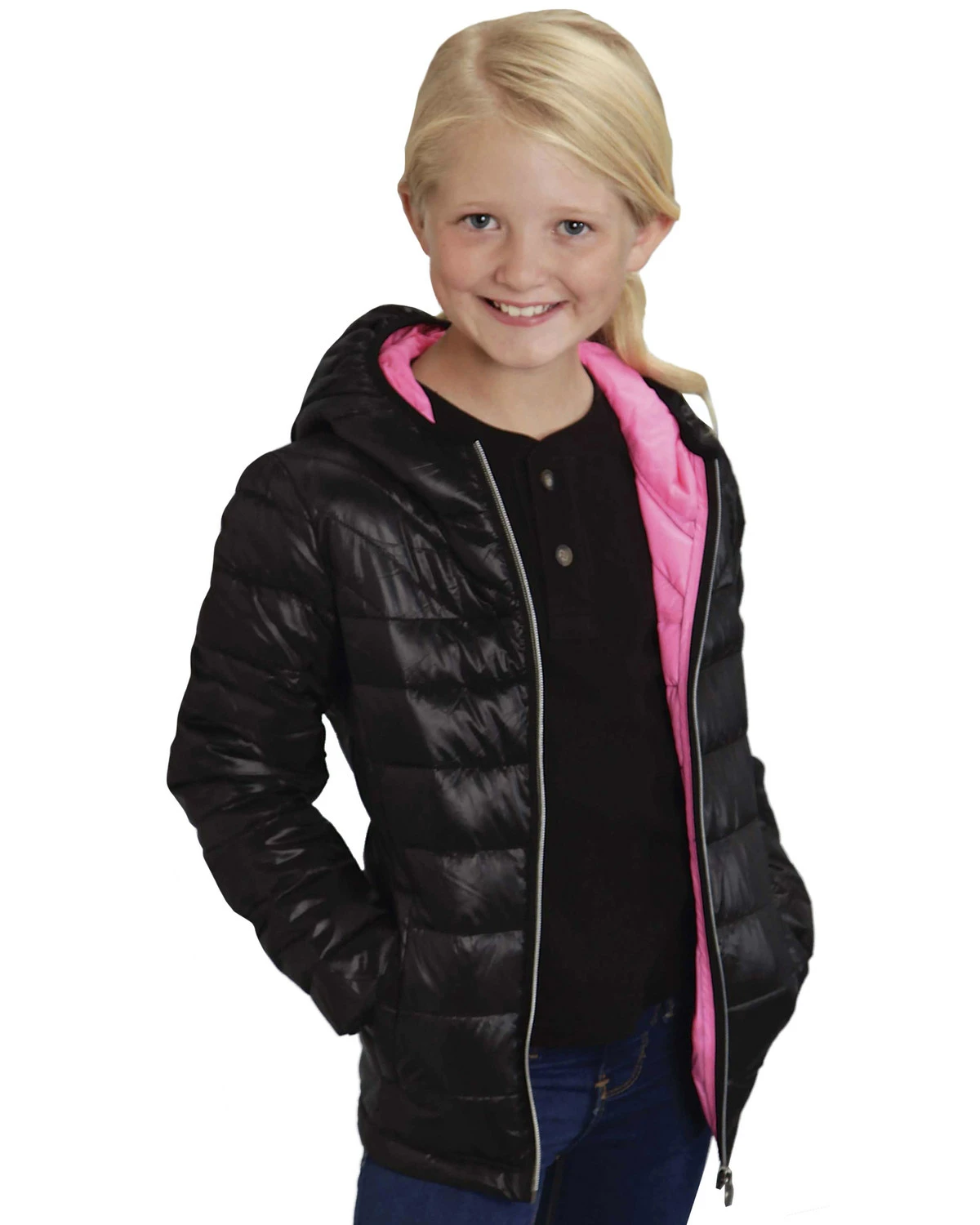 Roper Girls' RangeGear Crushable Hooded Jacket Pink 7 Roper Girls' RangeGear Crushable Hooded Jacket Pink - Image 5