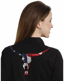 Roper Women's Americana Longhorn Western Shirt Black -Roper Shop 658H97 89 P2