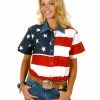 Roper Women's American Flag Short Sleeve Western Shirt Patriotic 1 Roper Women's American Flag Short Sleeve Western Shirt Patriotic -Roper Shop 658J15 U9 P1